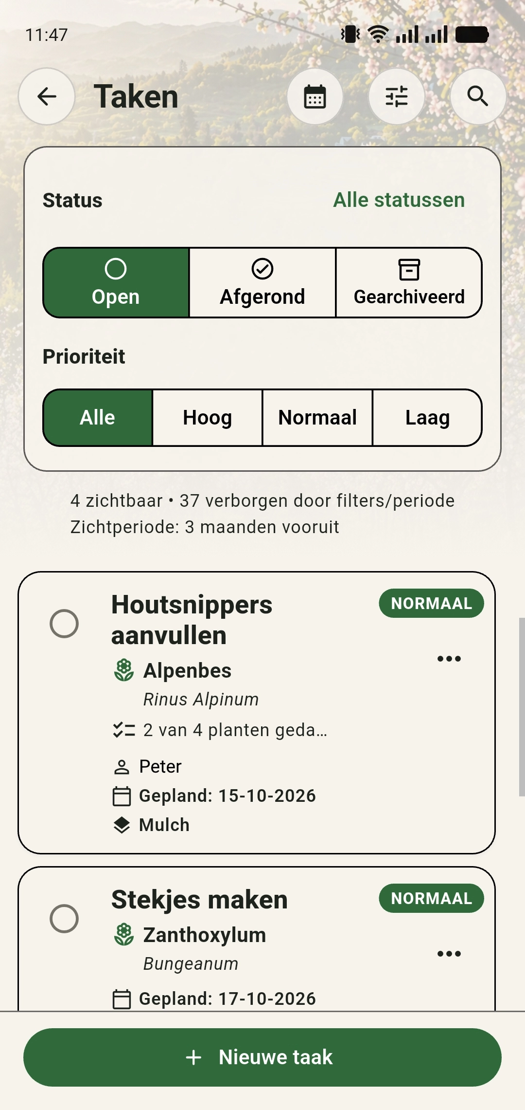 Bekijk de voortgang in GreenPlot