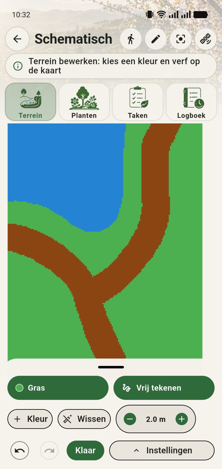 Schematisch terrein bewerken met kleuren en ondergronden in GreenPlot
