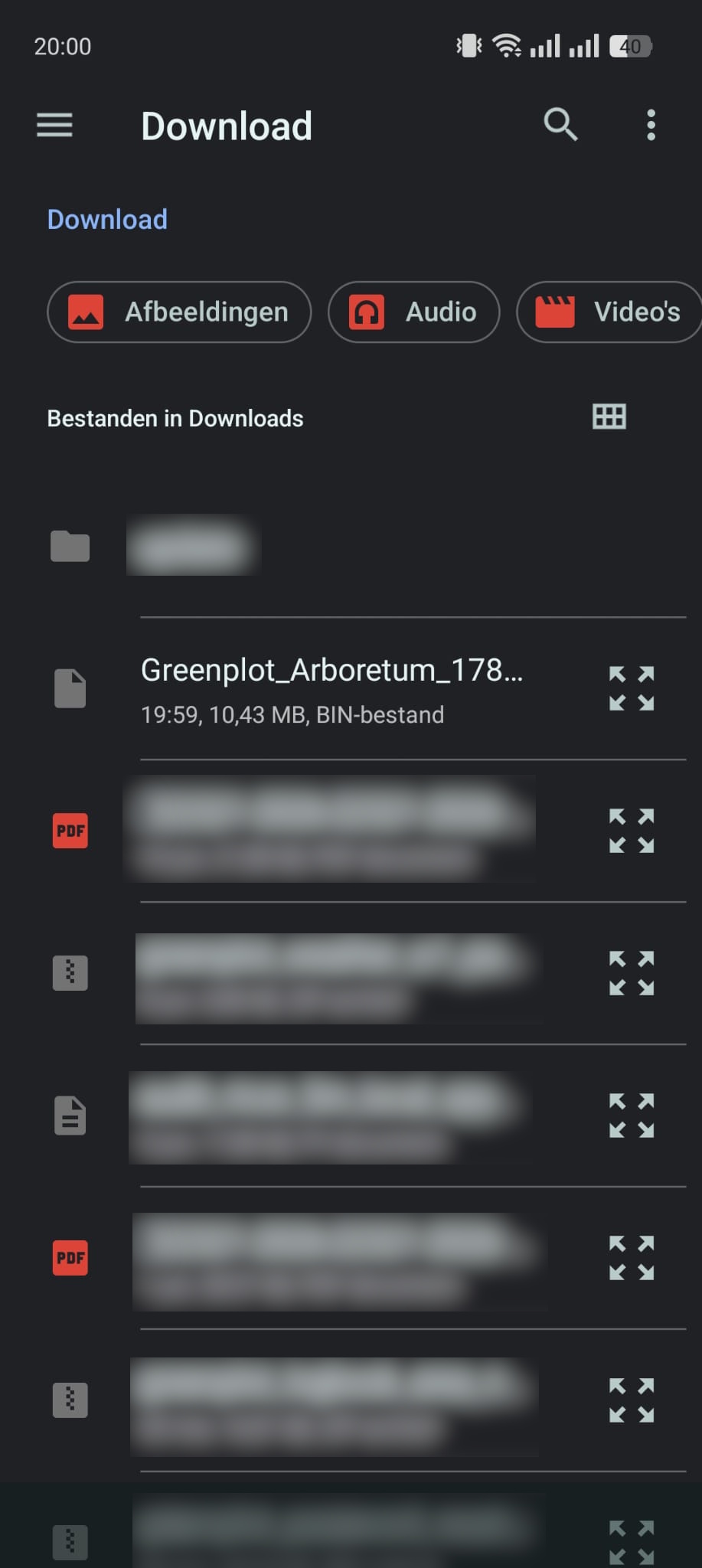 Bestandsselectie met een GreenPlot-bestand dat kan worden geïmporteerd